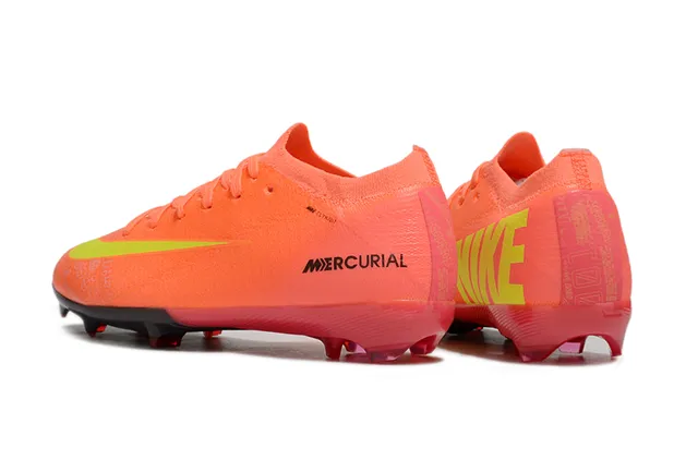 Nike Mercurial Orange Yellow Low-Cut Knit Upper Dynamic Fit Collar Firm-Ground Soccer Shoes 4