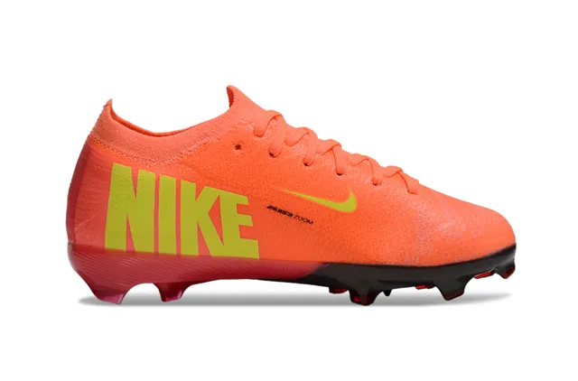 Nike Mercurial Orange Yellow Low-Cut Knit Upper Dynamic Fit Collar Firm-Ground Soccer Shoes 5