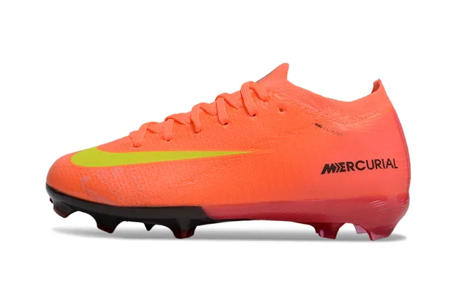 Nike Mercurial Orange Yellow Low-Cut Knit Upper Dynamic Fit Collar Firm-Ground Soccer Shoes 6