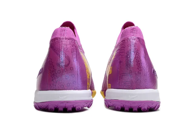 Nike Mercurial Chaussures de football turf avec upper en tricot iridiscent en violet jaune, accent contraste 4
