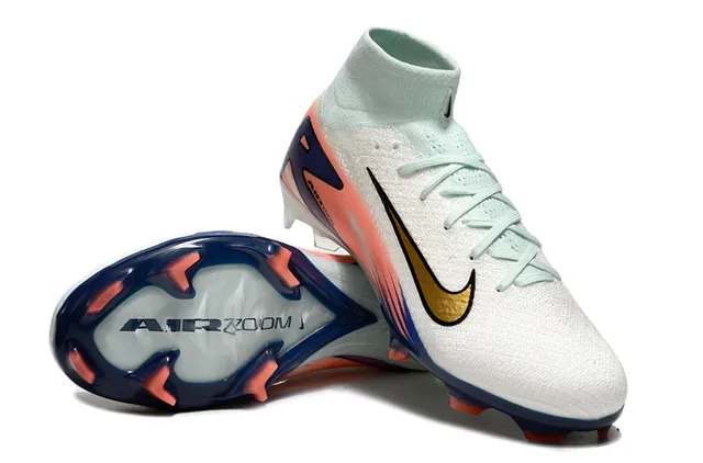 Nike Mercurial Superfly Air Zoom White Coral Navy Gold Firm-Ground Soccer Shoes 4