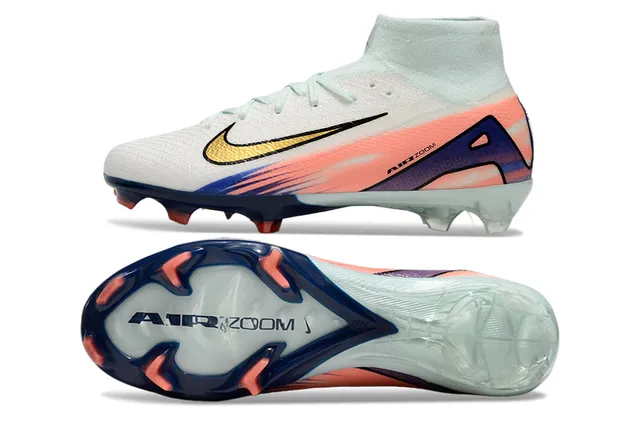 Nike Mercurial Superfly Air Zoom White Coral Navy Gold Firm-Ground Soccer Shoes 6