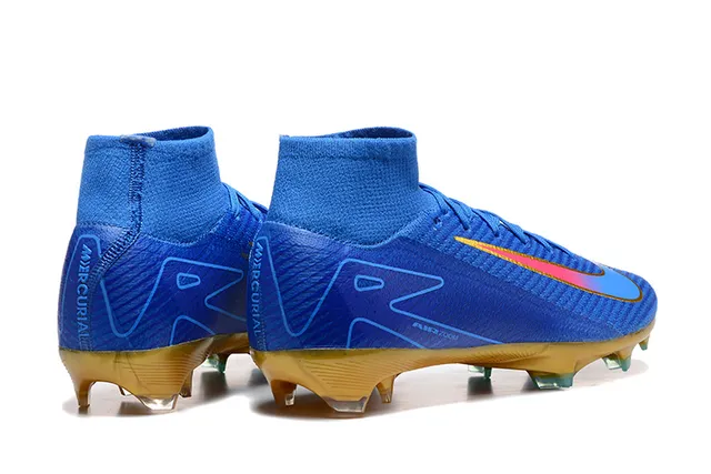 Nike Mercurial Superfly Blue Gold Iridescent Firm-Ground Soccer Shoes 2