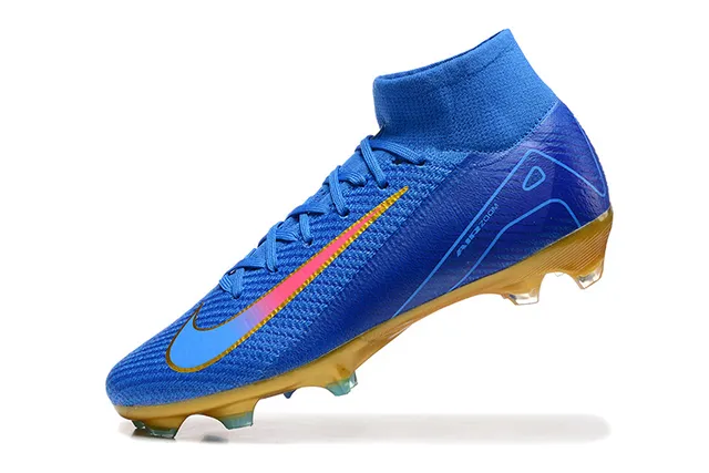 Nike Mercurial Superfly Blue Gold Iridescent Firm-Ground Soccer Shoes 5