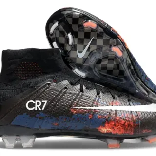 Nike Mercurial Superfly CR7 أسود أزرق أحمر أحذية كرة القدم Firm-Ground