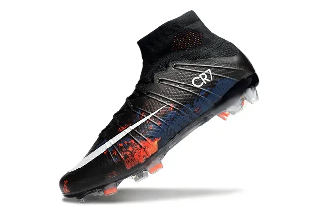 Nike Mercurial Superfly CR7 Noir Bleu Rouge Chaussures de football Firm Ground 3