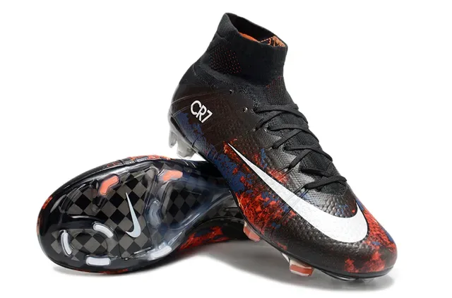 Nike Mercurial Superfly CR7 Noir Bleu Rouge Chaussures de football Firm Ground 4
