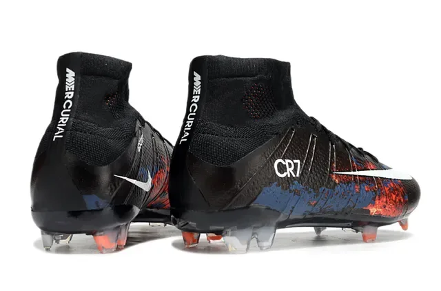 Nike Mercurial Superfly CR7 Noir Bleu Rouge Chaussures de football Firm Ground 5