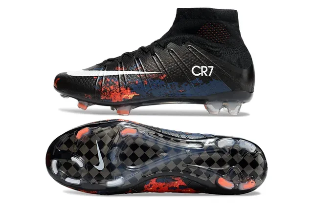 Nike Mercurial Superfly CR7 Noir Bleu Rouge Chaussures de football Firm Ground 6