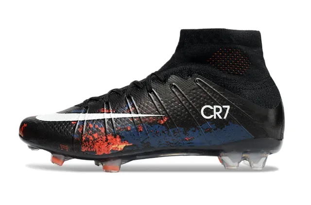 Nike Mercurial Superfly CR7 Noir Bleu Rouge Chaussures de football Firm Ground 7