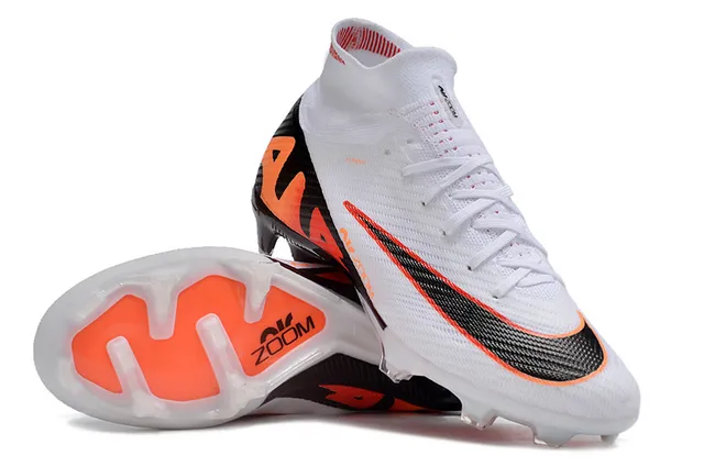 Nike Mercurial Superfly White Black Orange Firm-Ground Soccer Shoes 3