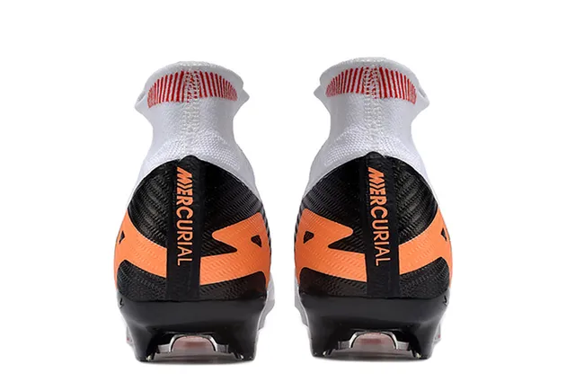 Nike Mercurial Superfly White Black Orange Firm-Ground Soccer Shoes 4
