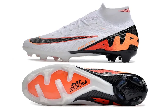 Nike Mercurial Superfly White Black Orange Firm-Ground Soccer Shoes 5