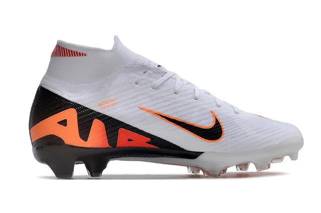 Nike Mercurial Superfly White Black Orange Firm-Ground Soccer Shoes 7