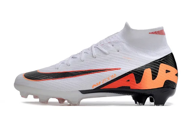 Nike Mercurial Superfly White Black Orange Firm-Ground Soccer Shoes 8