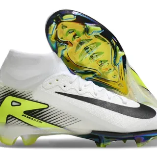 Nike Mercurial Superfly White Neon Lime Iridescent Firm-Ground Soccer Shoes