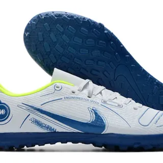Nike Mercurial Turf White Blue Neon Green Turf Soccer Shoes