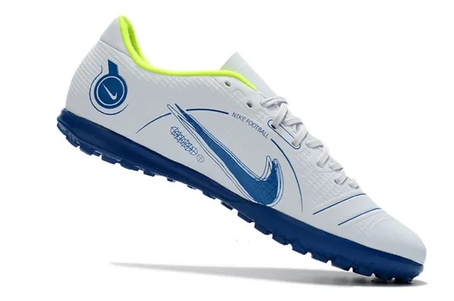 Nike Mercurial Turf branco azul verde neón Turf sapatos de futebol 2