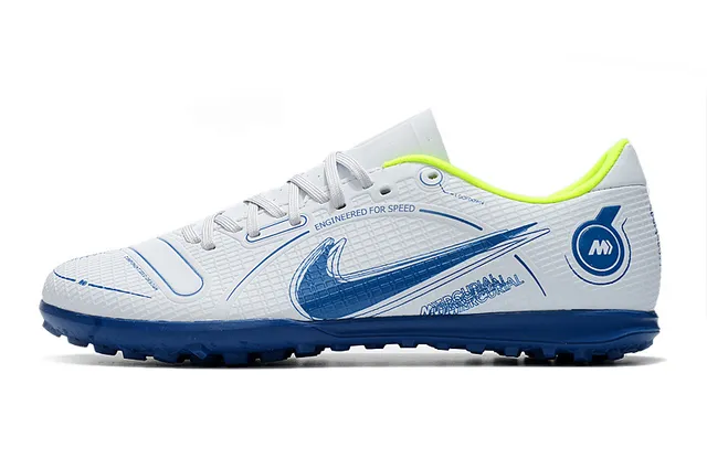 Nike Mercurial Turf branco azul verde neón Turf sapatos de futebol 7