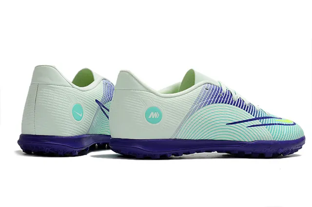 Nike Mercurial Turf branco azul verde neón Turf sapatos de futebol 11