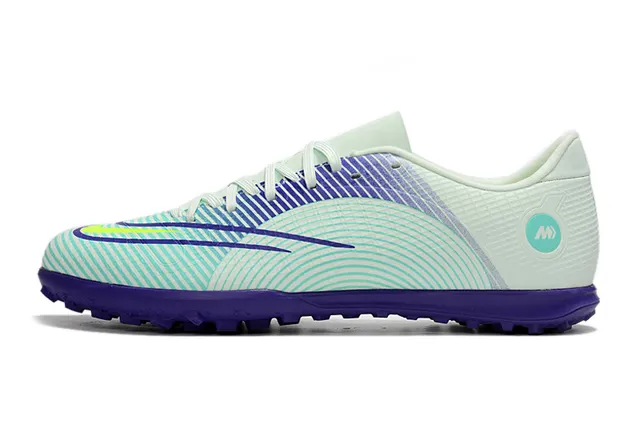 Nike Mercurial Turf branco azul verde neón Turf sapatos de futebol 14