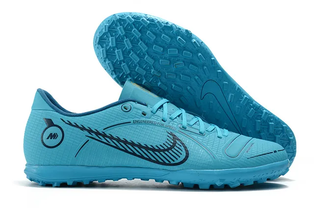 Nike Mercurial Turf branco azul verde neón Turf sapatos de futebol 19
