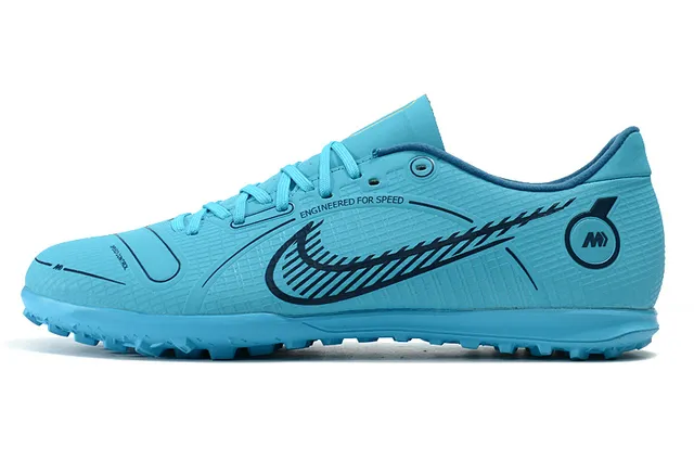Nike Mercurial Turf branco azul verde neón Turf sapatos de futebol 21
