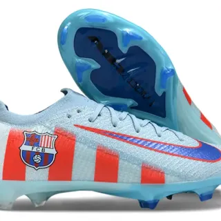 Nike Mercurial Vapor Blue Red Flyknit Upper Asymmetric Lacing Firm-Ground Soccer Shoes