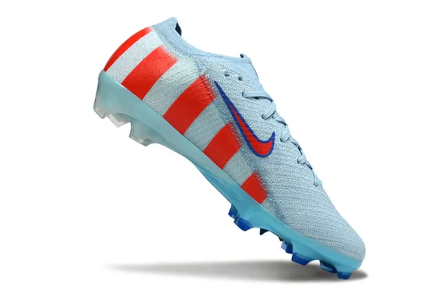 Nike Mercurial Vapor Blue Red Flyknit Upper Asymmetric Lacing Firm-Ground Soccer Shoes 2
