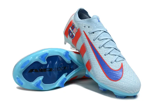 Nike Mercurial Vapor Blue Red Flyknit Upper Asymmetric Lacing Firm-Ground Soccer Shoes 4