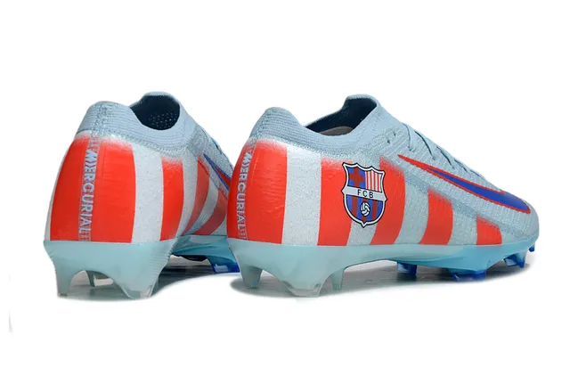Nike Mercurial Vapor Blue Red Flyknit Upper Asymmetric Lacing Firm-Ground Soccer Shoes 5
