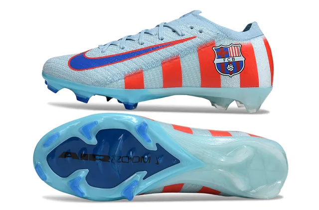 Nike Mercurial Vapor Blue Red Flyknit Upper Asymmetric Lacing Firm-Ground Soccer Shoes 6