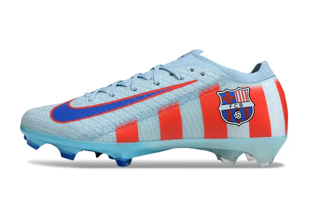 Nike Mercurial Vapor Blue Red Flyknit Upper Asymmetric Lacing Firm-Ground Soccer Shoes 7