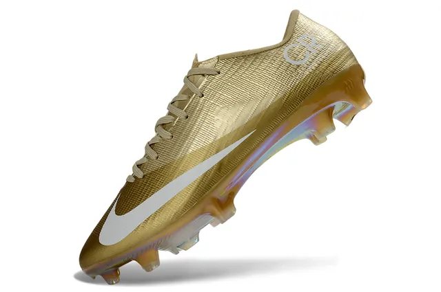 Nike Mercurial Vapor CR7 Gold Iridescent Firm-Ground Soccer Shoes 4