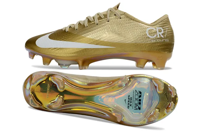 Nike Mercurial Vapor CR7 Gold Iridescent Firm-Ground Soccer Shoes 6