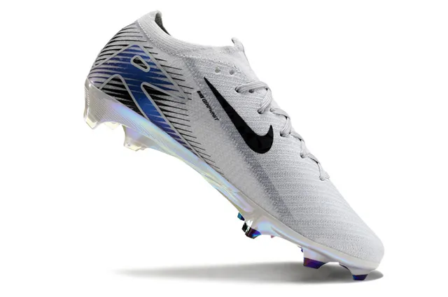 Nike Mercurial Vapor Gray Pink Knit Upper Iridescent Chrome Sole Firm-Ground Soccer Shoes 2