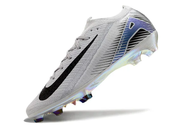 Nike Mercurial Vapor Gray Pink Knit Upper Iridescent Chrome Sole Firm-Ground Soccer Shoes 3