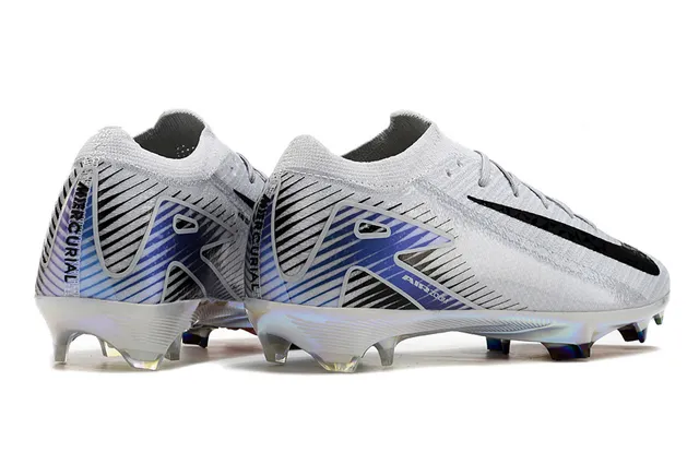 Nike Mercurial Vapor Gray Pink Knit Upper Iridescent Chrome Sole Firm-Ground Soccer Shoes 4