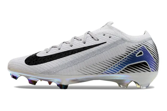 Nike Mercurial Vapor Gray Pink Knit Upper Iridescent Chrome Sole Firm-Ground Soccer Shoes 7