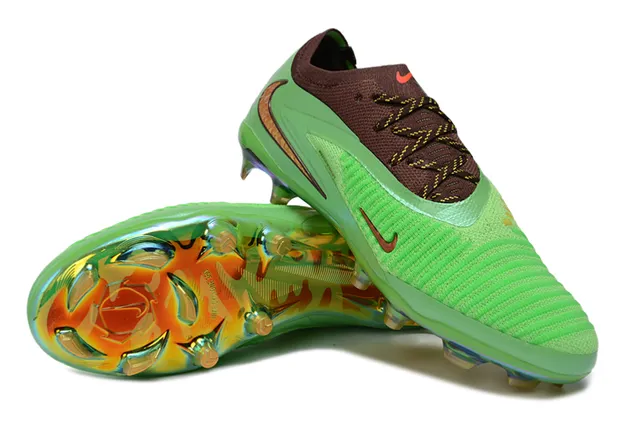 Nike Mercurial Vapor Green Brown Knit Upper Iridescent Soleplate Firm-Ground Soccer Shoes 4