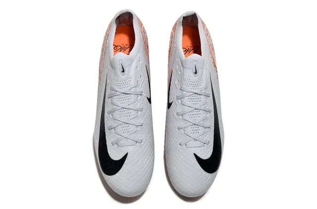 Nike Mercurial Vapor Orange White Low-Cut Knit Upper Translucent Speckled Outsole Firm-Ground Soccer Shoes 2
