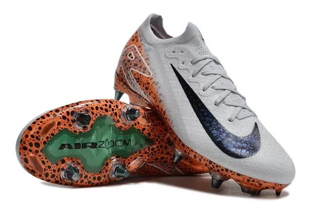 Nike Mercurial Vapor Orange White Low-Cut Knit Upper Translucent Speckled Outsole Firm-Ground Soccer Shoes 3