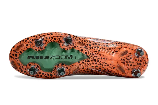 Nike Mercurial Vapor Orange White Low-Cut Knit Upper Translucent Speckled Outsole Firm-Ground Soccer Shoes 6