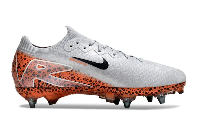 Nike Mercurial Vapor Orange White Low-Cut Knit Upper Translucent Speckled Outsole Firm-Ground Soccer Shoes 7