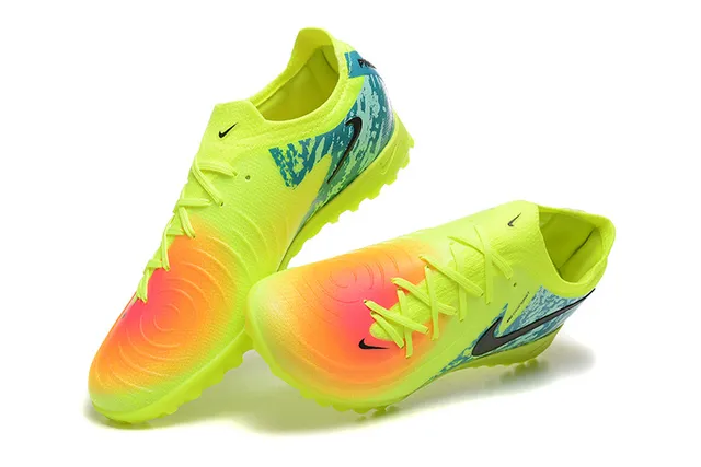 Nike Mercurial Vapor Jaune Bleu Bas De Coupe Ajusté Socquette Supérieur Dégradé Néon Pointe Relvado Chaussures De Football 3
