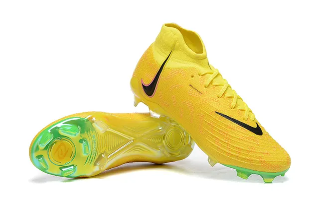 Nike Mercurial Vapor Yellow Green High-Cut Flyknit Upper Asymmetric Lacing Firm-Ground Soccer Shoes 3