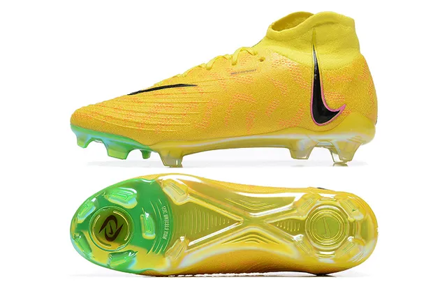 Nike Mercurial Vapor Yellow Green High-Cut Flyknit Upper Asymmetric Lacing Firm-Ground Soccer Shoes 9