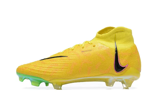 Nike Mercurial Vapor Yellow Green High-Cut Flyknit Upper Asymmetric Lacing Firm-Ground Soccer Shoes 10