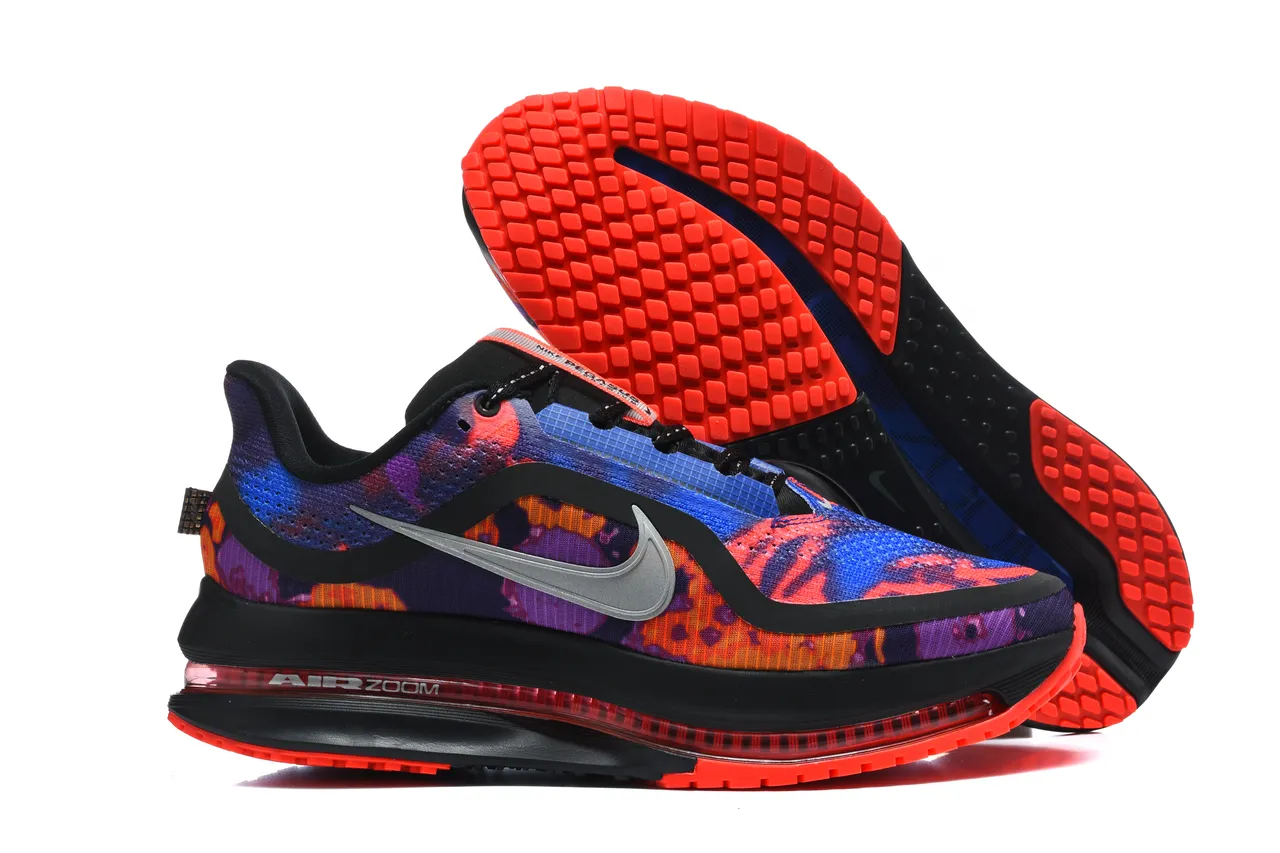 Nike Multicolor Black Knit Upper Full-Length Air Zoom Unit Running Shoes 6