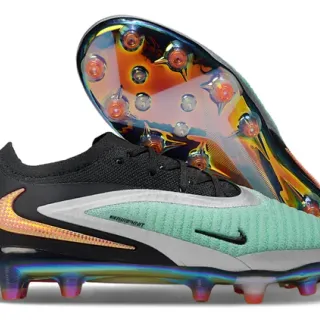Nike Multicolor Black Knit Upper Iridescent Rainbow Accents Firm-Ground Soccer Shoes